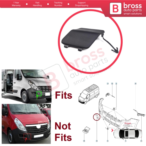 Front Bumper Tow Eye Cover for Renault Master MK3 Nissan NV400 Interstar Vauxhall Opel Movano B 511800537R 